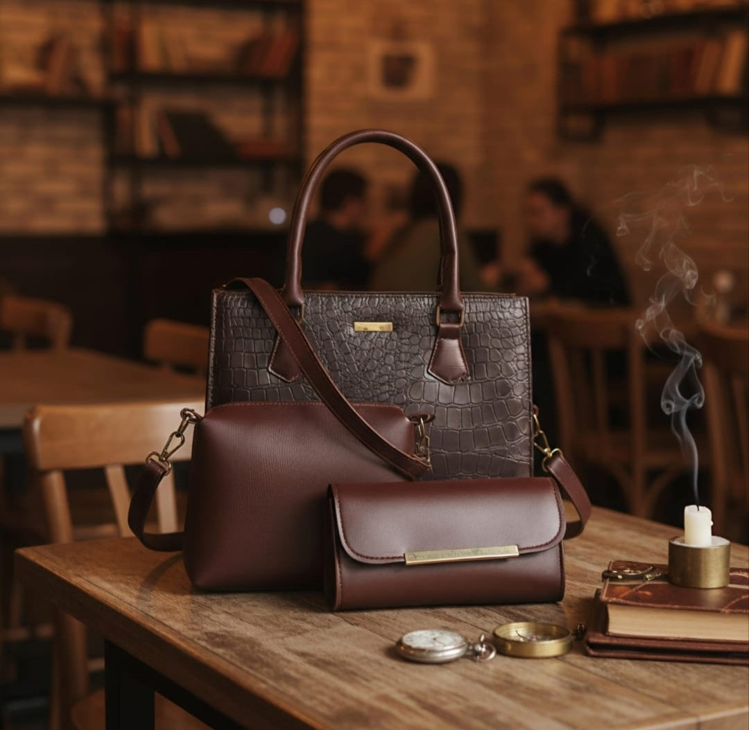 Elegant Luxe 3-Piece Women’s Handbag Set