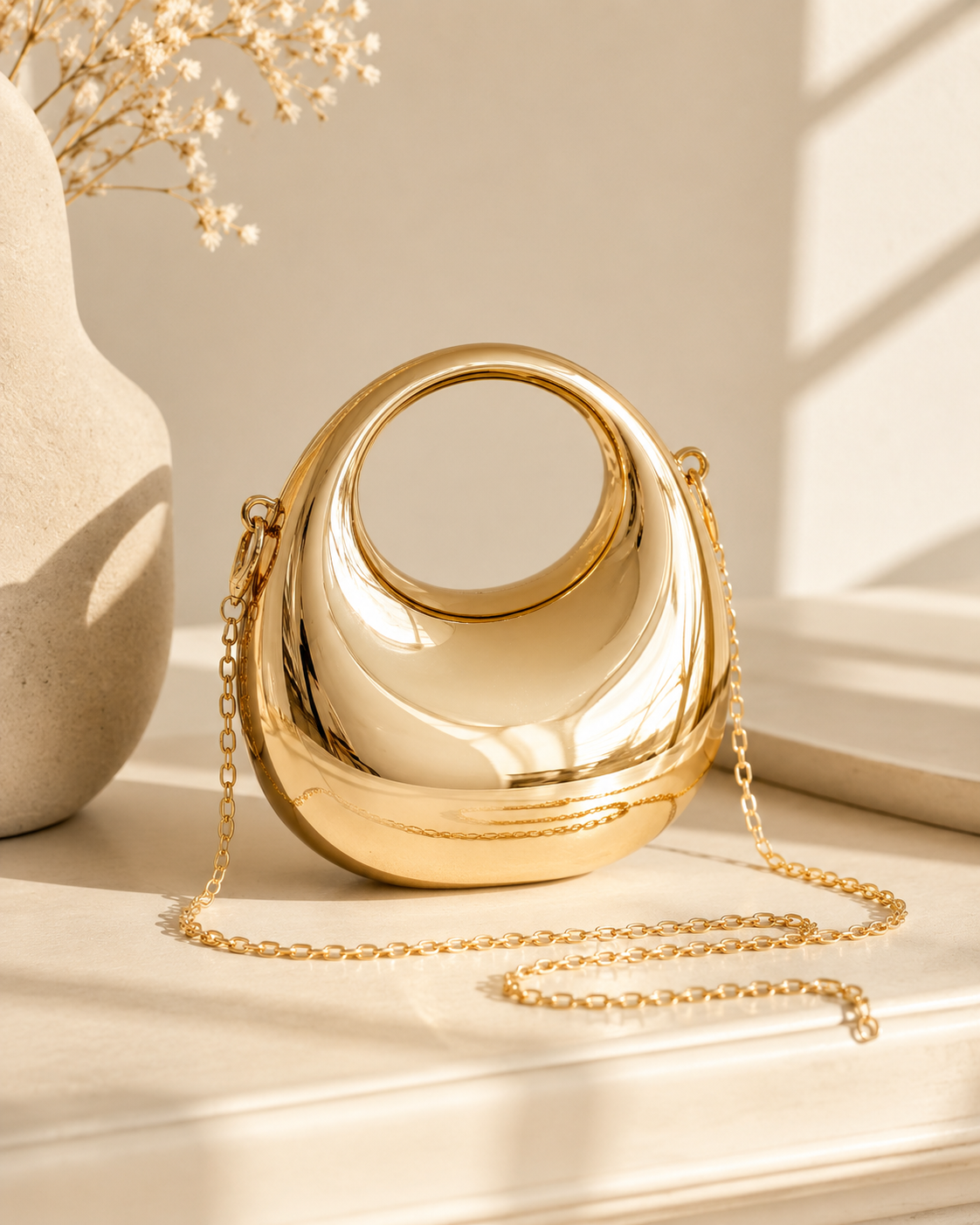 Gold Sculptural Evening Bag