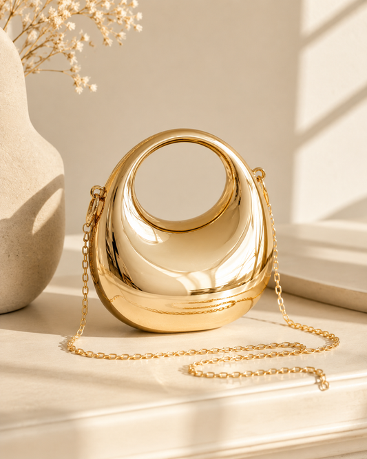 Gold Sculptural Evening Bag