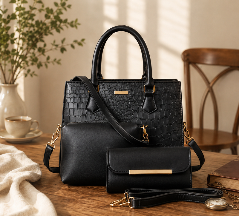 Elegant Luxe 3-Piece Women’s Handbag Set