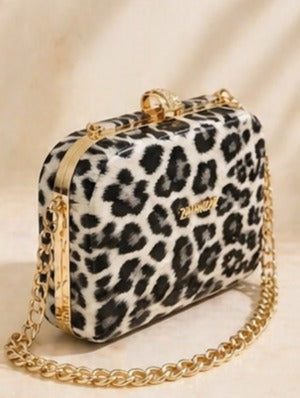 Chic Leopard Print Evening Clutch