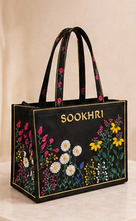 Elegant Floral Embroidered Handbag