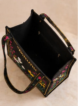 Elegant Floral Embroidered Handbag