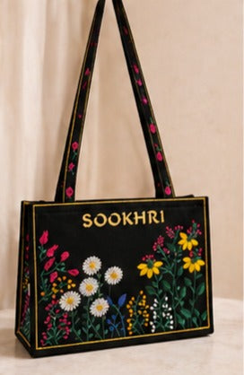 Elegant Floral Embroidered Handbag