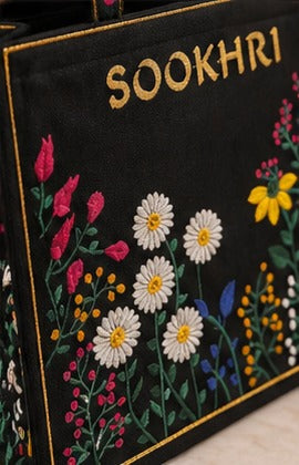 Elegant Floral Embroidered Handbag