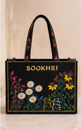 Elegant Floral Embroidered Handbag