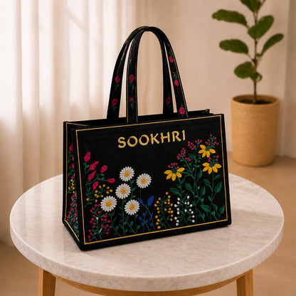 Elegant Floral Embroidered Handbag