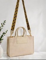 Elegant Beige Tote Bag with Designer Strap